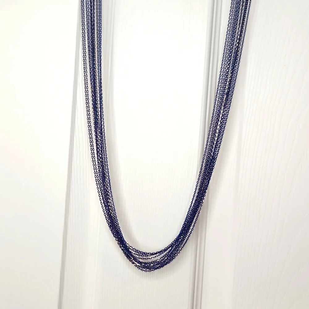 Cara NY necklace blue gold shimmer flex multi-strand